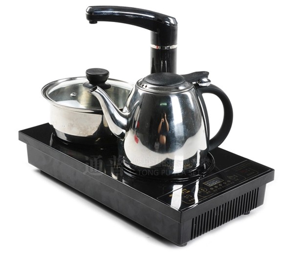 通普茶盘电磁炉茶炉三四合一自动烧水自动上水抽水消毒黑檀柯木茶
