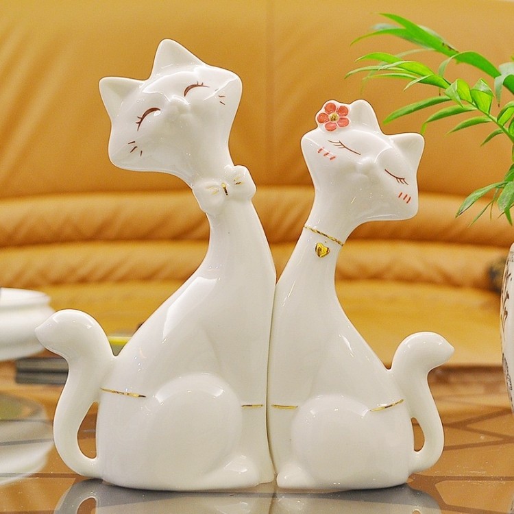 招财情侣猫创意摆件家居饰品结婚礼物装饰品工艺品