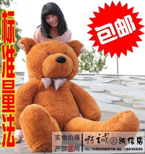 熊正版版毛绒玩具公仔泰迪熊抱熊娃娃大号1.2米1.6米1.8米2米包邮