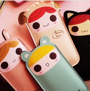 韩版可爱超萌萝莉控PU皮质手机包手机套手机保护套 4色选