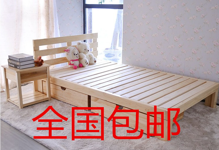 特价包邮纯实木床1.8实木床1.5双人床单人床儿儿童床高低床成人床