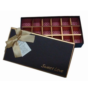 高档礼品巧克力18格子空盒子长方形中号配件成品包装备品黑色咖啡