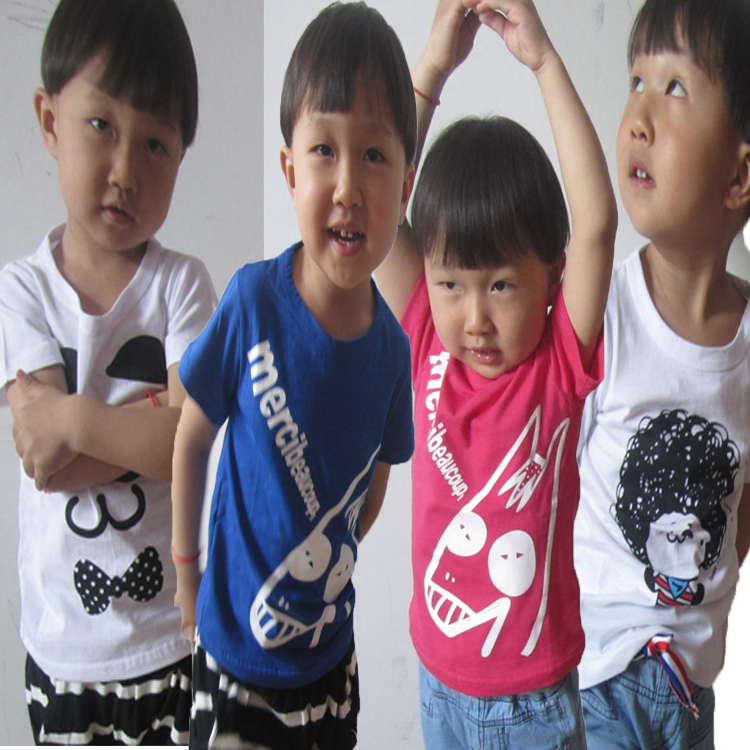 2014夏装新款儿童短袖T恤韩版纯棉男女童卡通半袖休闲上衣潮童装