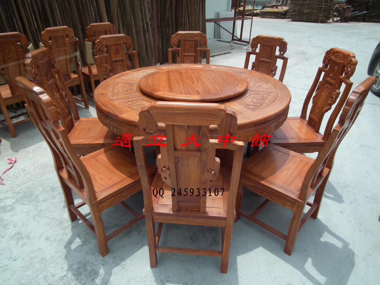 东阳木雕 红木家具 非洲花梨木 圆餐桌 吃饭桌 圆台 厂家特价直销