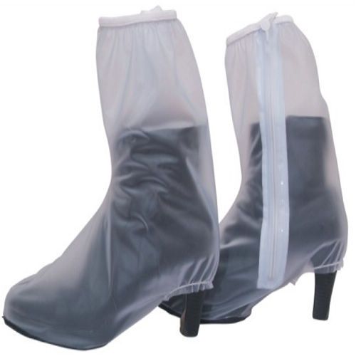 三双包邮 利雨正品 高跟马靴型白色透明防雨防水防泥鞋套加厚底