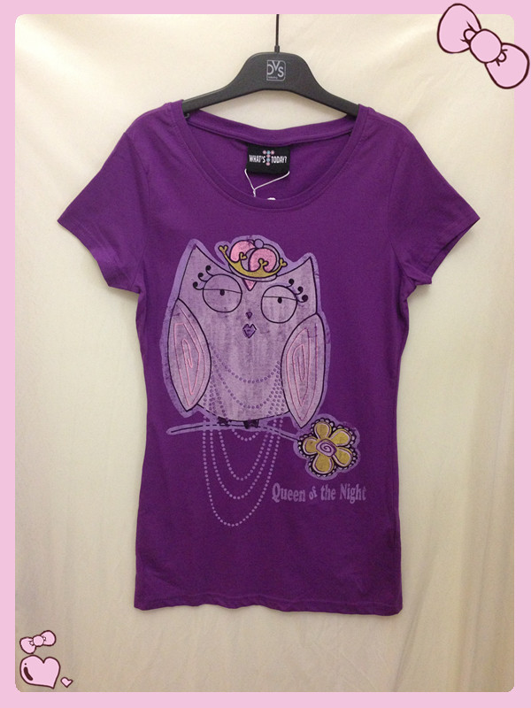 OVS紫色猫头鹰T恤
