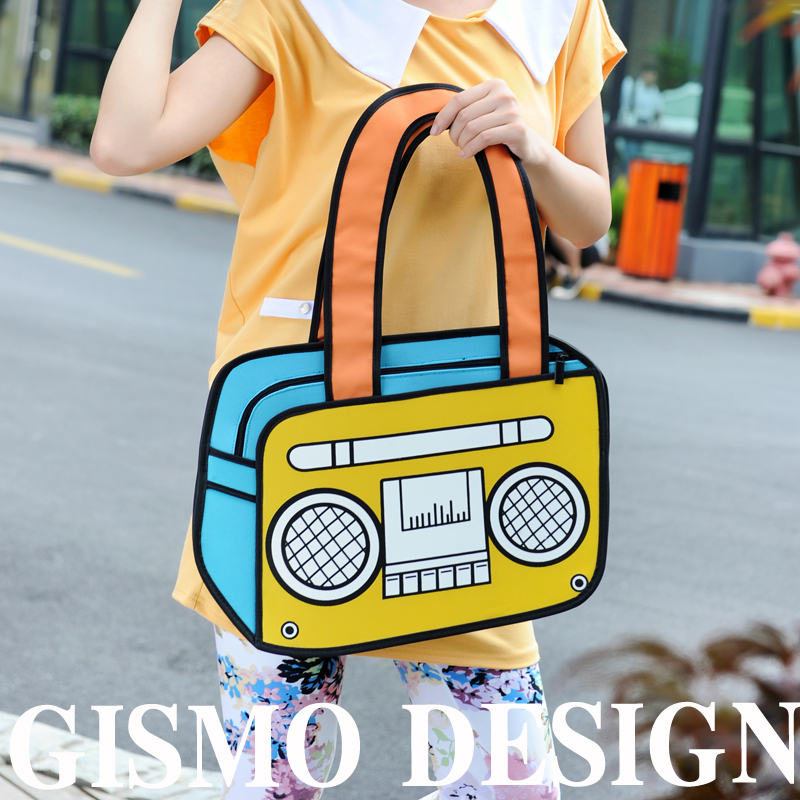 正品GISMO二次元漫画包 卡通3D录音机包 女单肩包创意礼物