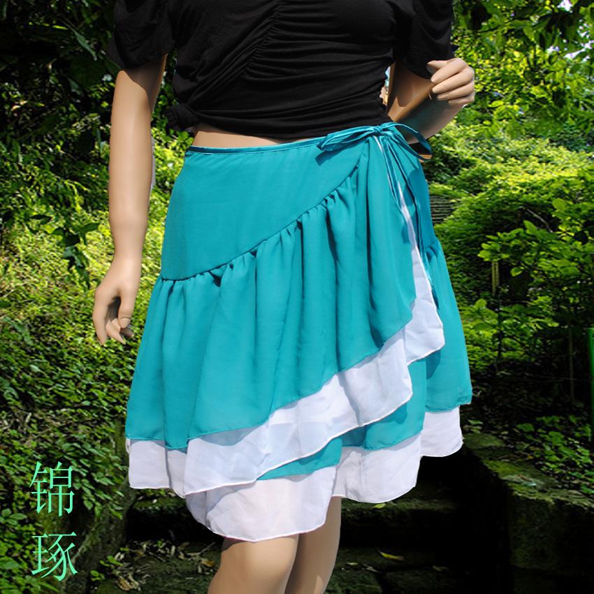 锦琢服饰 性感系列--欧美风格--绿色双层小裹裙女装QD12040405X
