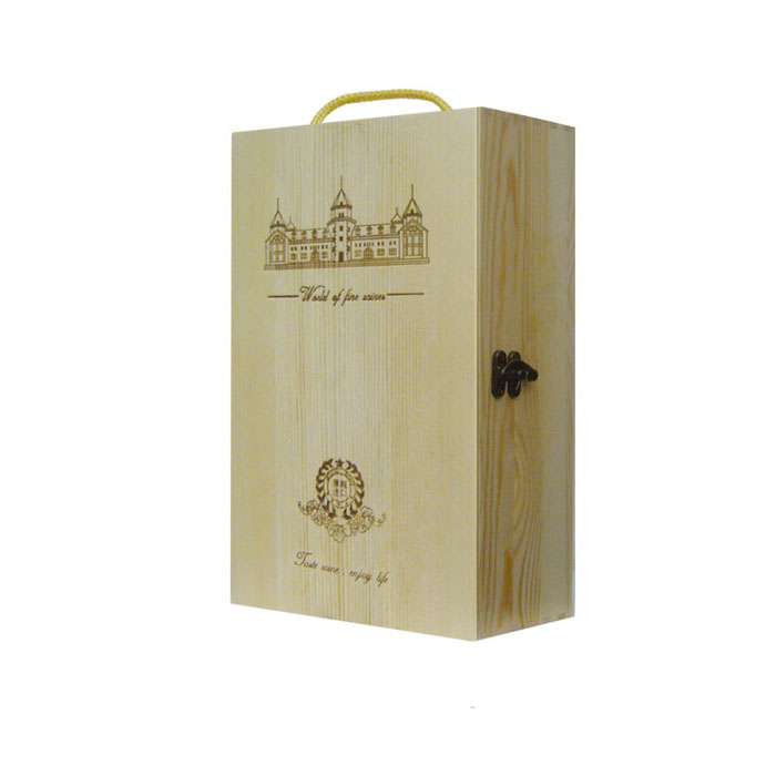 双支装葡萄酒松木盒 高档包装盒礼盒 通用款 订做 木盒子现货
