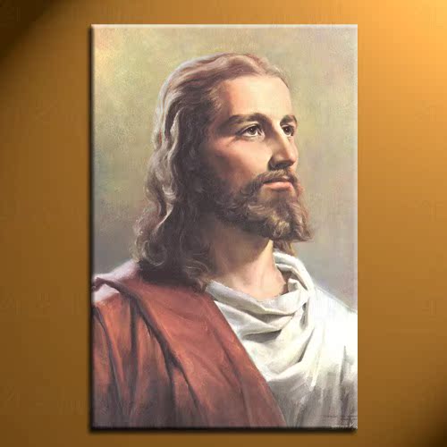 家居现代纯手绘油画装饰画欧式壁画客厅挂画无框画基督教耶稣mq2