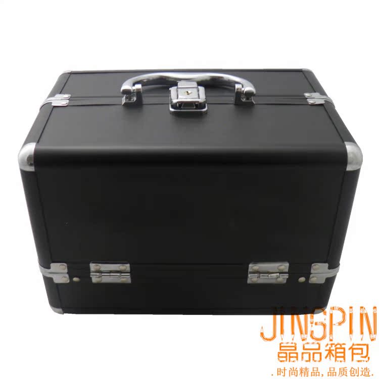 专业化妆箱美容化妆包收纳包工具盒双开多层黑色大容量特卖