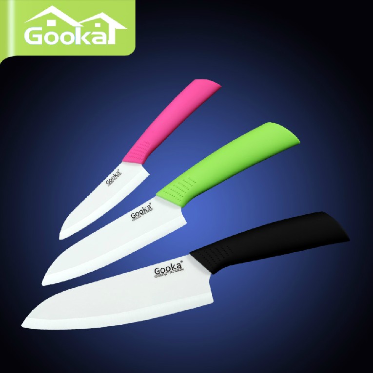 Gooka创意4寸5.5寸6.5寸水果陶瓷刀便携水果刀瓜果刀具削皮器包邮