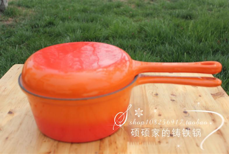 铸铁珐琅锅-炖锅-汤锅-煎锅-平底锅-两用锅-盖子可以做煎盘