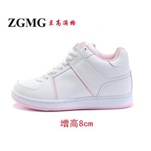 2013新款 至高满格/ZGMG增高鞋 女款内增高板鞋 粉红色运动鞋