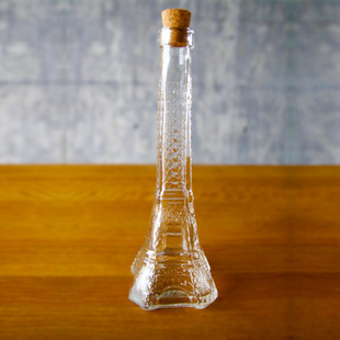 含木塞埃菲尔铁塔形象塔形玻璃瓶欧式塔形玻璃瓶玻璃塔瓶（中）