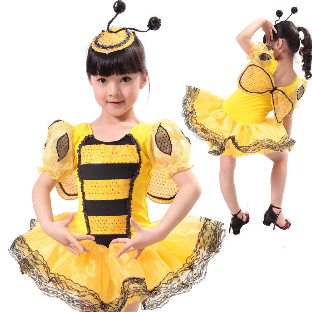 舞台演出服装芭蕾舞儿童女童现代舞服小蜜蜂动物表演连衣裙特价
