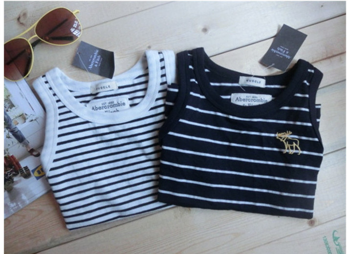 2014韩版新款夏款童装 可爱宝宝男童儿童小童条纹短袖背心T恤