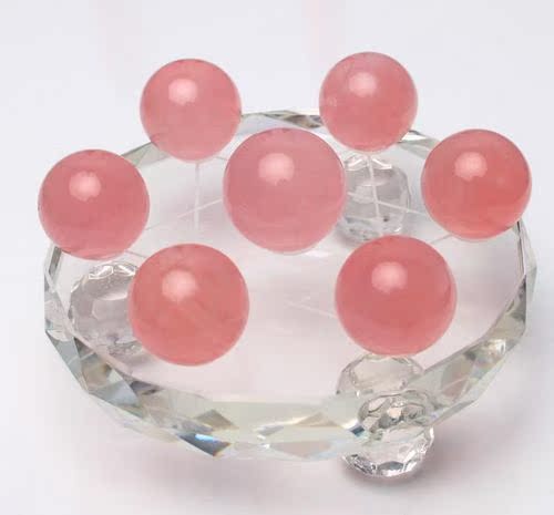 极品 天然粉晶七星阵摆件 深色粉水晶球 数量有限招桃花促进感情