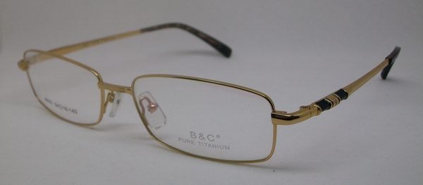 包邮！纯钛BC9076 全框眼镜 钛架 金色