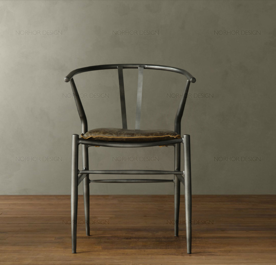 美式乡村欧式oft风格家居铁艺餐椅复古做旧圈椅休闲靠背椅高脚椅
