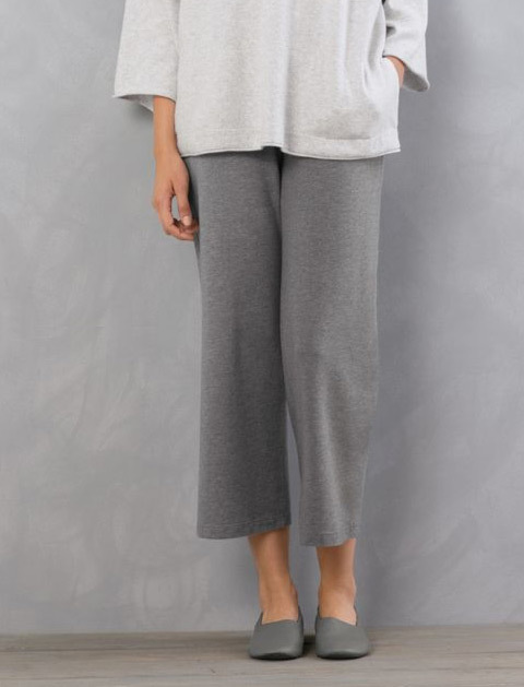 美国订单，长绒棉莫代尔混纺针织休闲八分裤，灰色