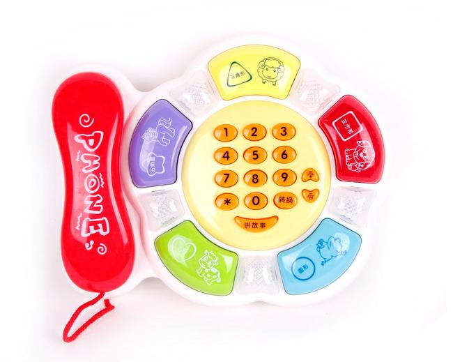 博尔乐儿童音乐故事电话机玩具多功能早教学习电话机1-3岁电话