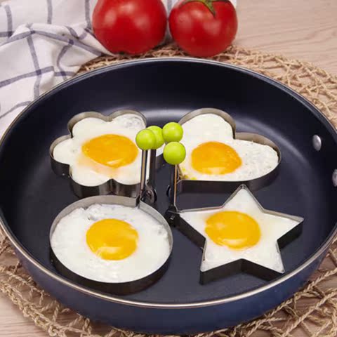 煎蛋 加厚不锈钢煎鸡蛋模具四件套 全套四个煎蛋圈