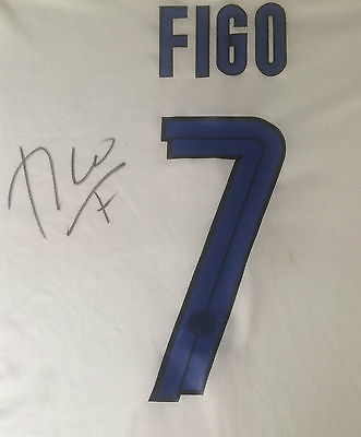 海外代购 签名球衣 菲戈亲笔签名国际米兰纪念足球球衣白色