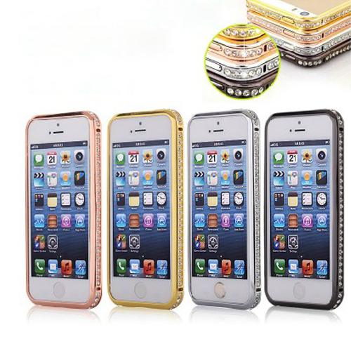 iphone5S金属镶钻边框 苹果5水钻手机壳 iphone5钻石外壳