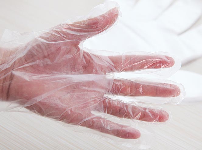 一次性手套pe薄膜手套 食品美容卫生手套 透明手套 龙虾手套30只