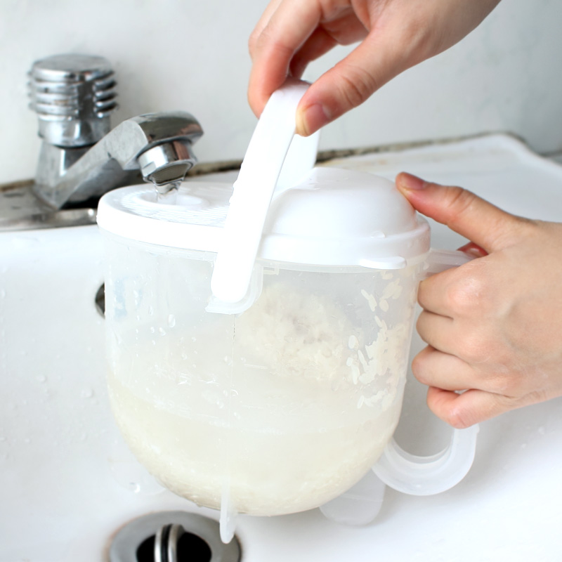 米神器 沥水不湿手免手多用洗米器 米机器 米筛 创意厨具