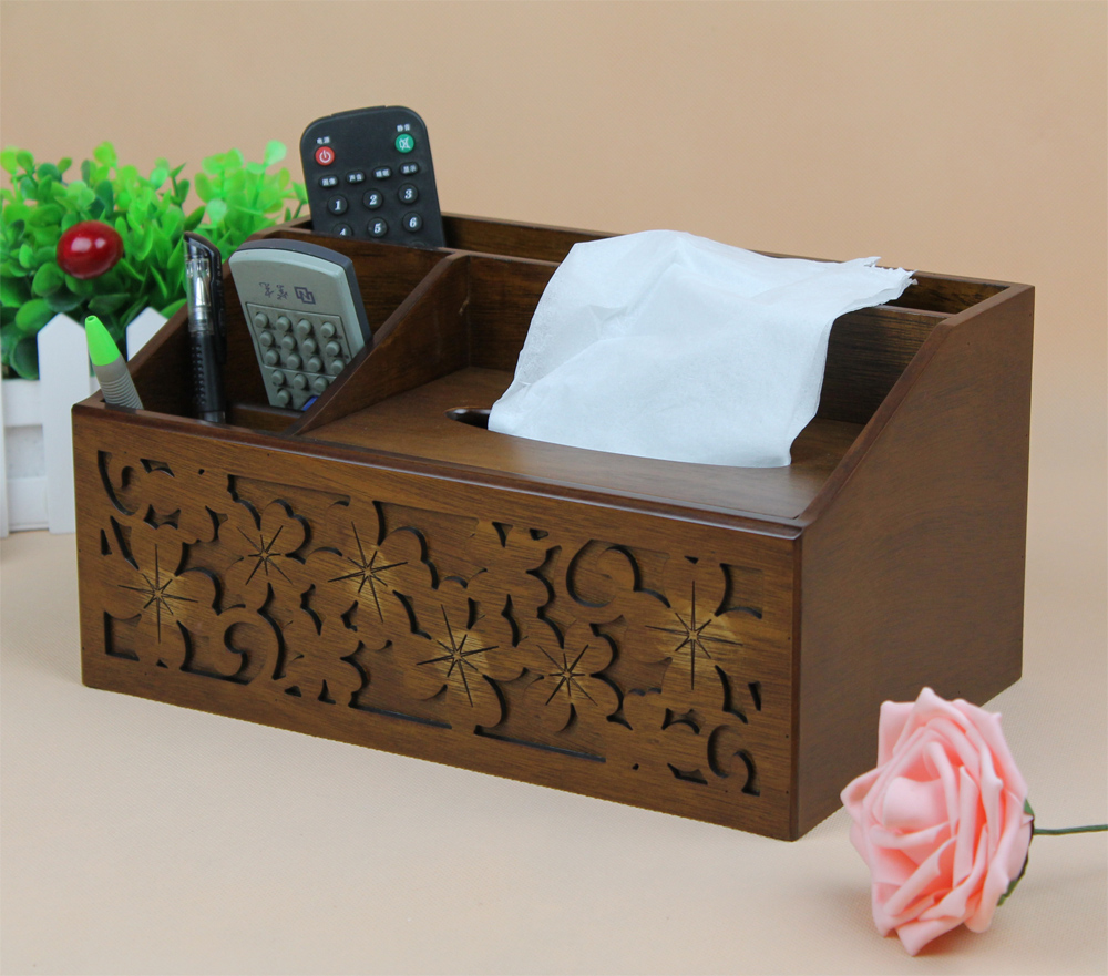 乔迁礼品木制质时尚欧式简约创意纸巾盒抽纸遥控器盒多功能收纳盒
