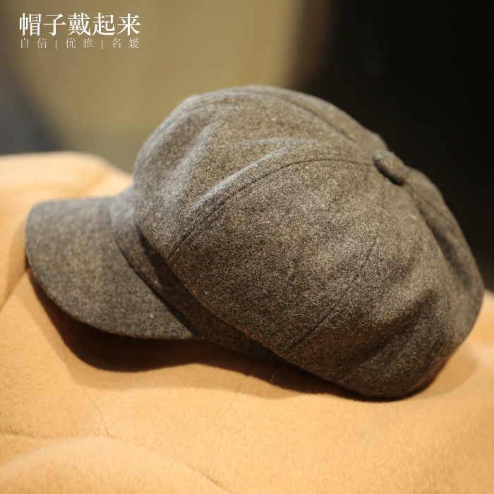 2015秋冬季新款羊毛呢加厚八角帽 贝雷帽报童帽鸭舌帽小辣椒帽子