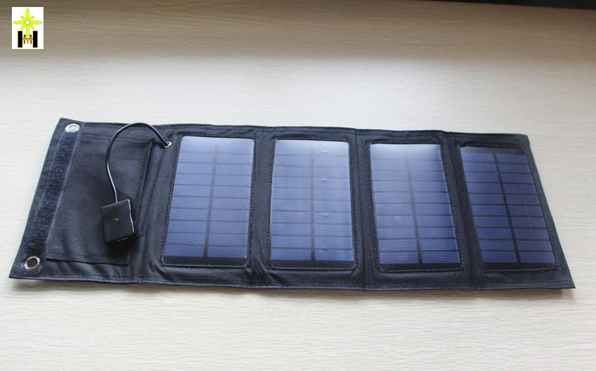 厂家批发订做户外太阳能折叠包便携式6.5W5V多晶PET太阳能电池板
