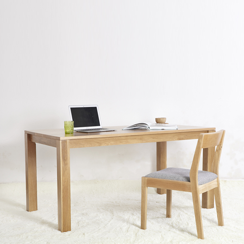 emvo北欧风格丨日式和风家具纯实木白橡木长方饭香书餐桌子