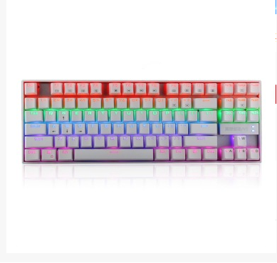 e元素 冥想剑圣V5 87键背光游戏机械键盘 金属面板青轴 彩虹版