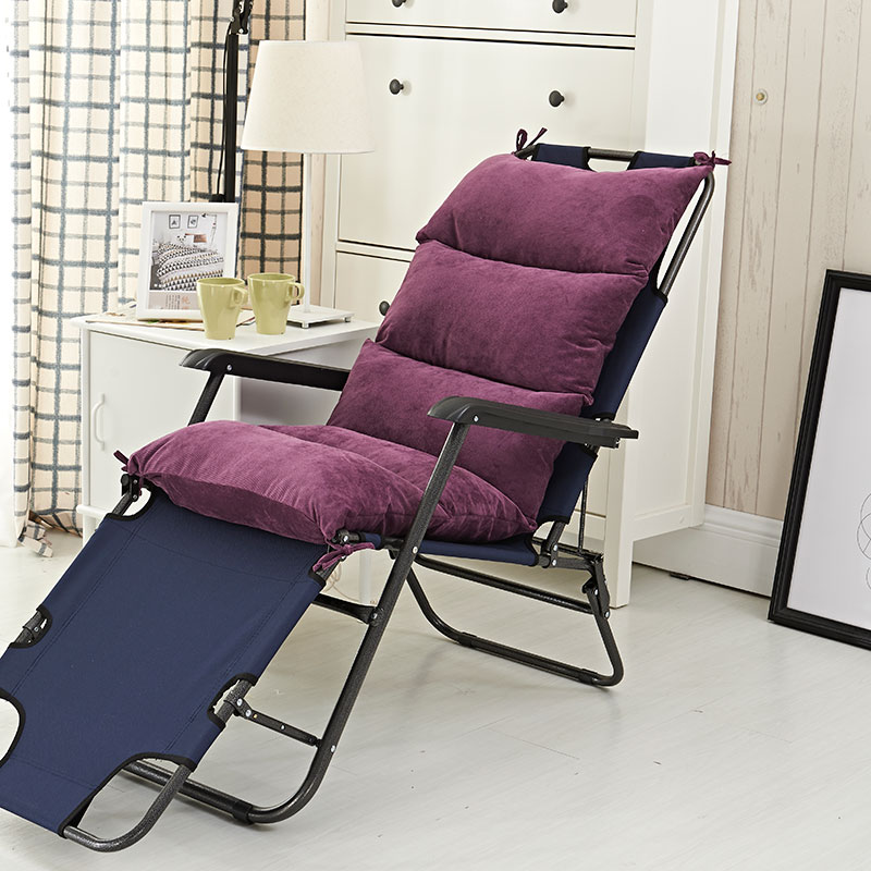新款摇椅垫躺椅垫子 椅垫加厚红色纯色毛绒椅垫坐垫可拆洗躺椅垫