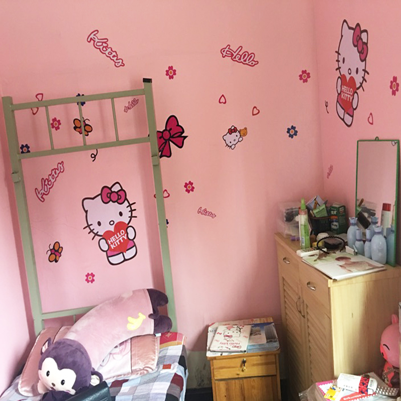 粉色墙纸自粘卧室温馨防水潮儿童房壁纸客厅简约现代田园女孩韩式