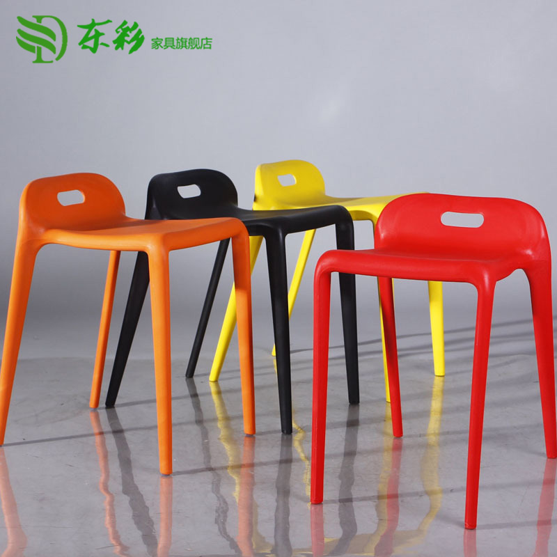 东彩包邮现代简约创意餐椅 小马椅塑料椅子 方凳 餐凳 高凳吧椅凳