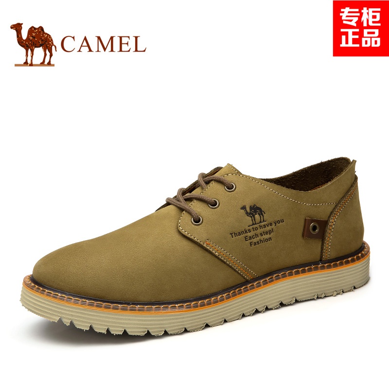Camel 骆驼男鞋 牛皮日常休闲英伦工装鞋 2015春季新款耐磨大头鞋