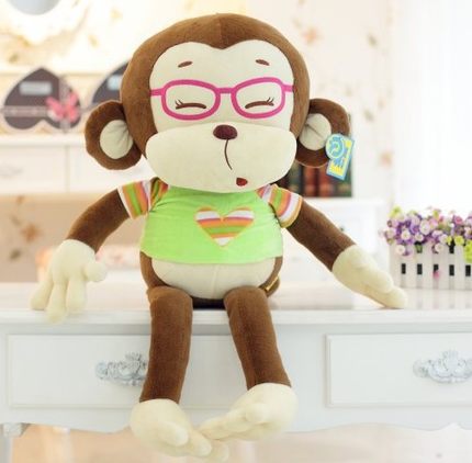 博士猴 大号毛绒玩具 情侣公仔眼镜猴 生日节日礼物 送女友