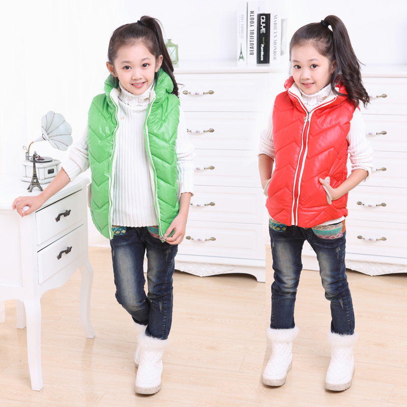 冬季爆款韩版童装 时尚女童马甲棉衣 儿童加油背心棉衣外套