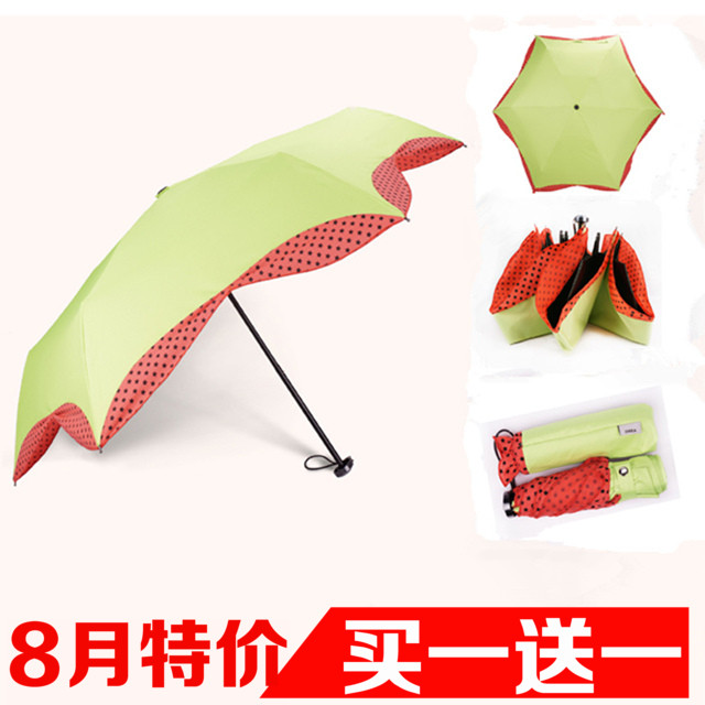 遮阳伞黑胶防紫外线女防晒伞折叠晴雨伞韩国晴雨两用韩国三折叠伞