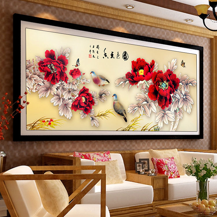 5D十字绣新款客厅系列2米十字绣最新款花开富贵牡丹图国色天香