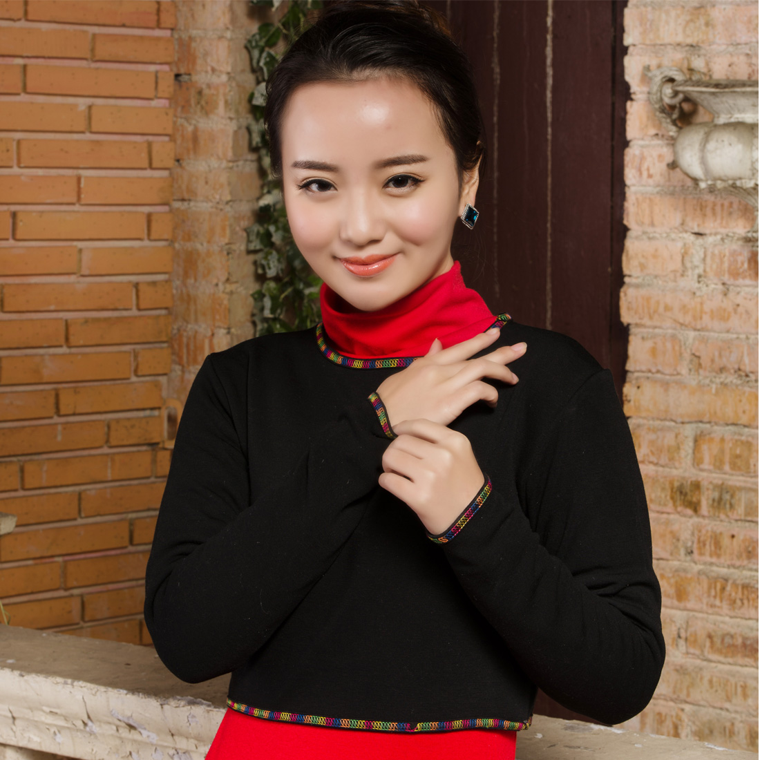 中国风新款韩版冬季女款中老年长袖棉加厚保暖睡觉肩周炎护肩护颈