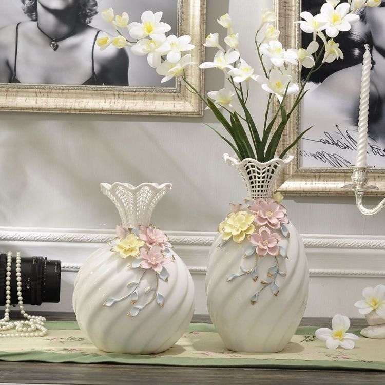 欧式花瓶陶瓷白色创意花插花器客厅家居装饰品现代简约婚庆送礼物