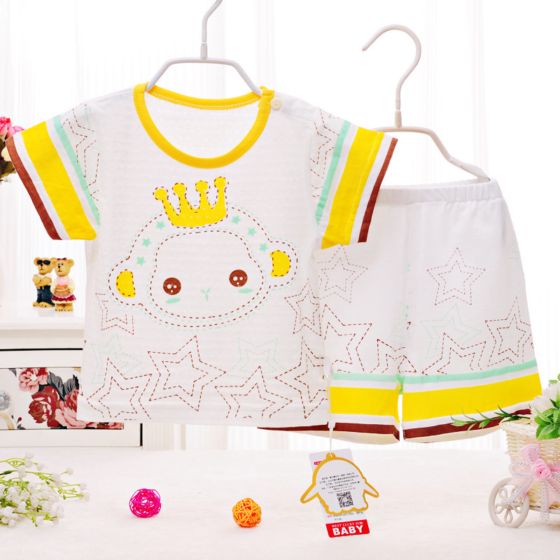 2015新款童装夏装男女童宝宝婴儿童衣服短袖套装纯棉0-1-2-3岁半