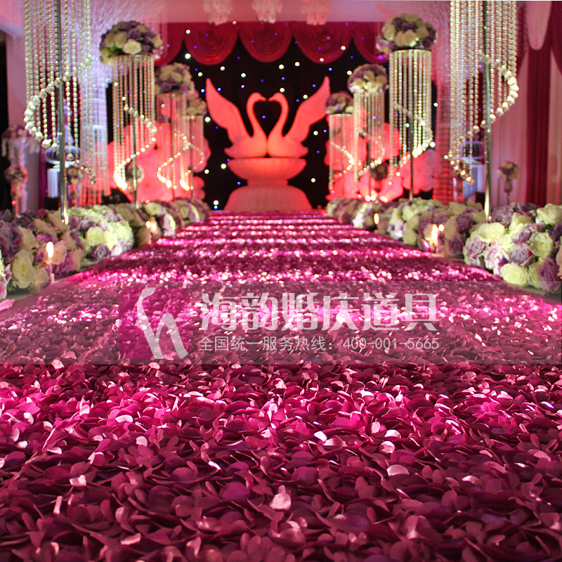 海韵婚庆道具 婚庆婚礼用品 婚庆舞台 装饰地毯 立体玫瑰花地毯