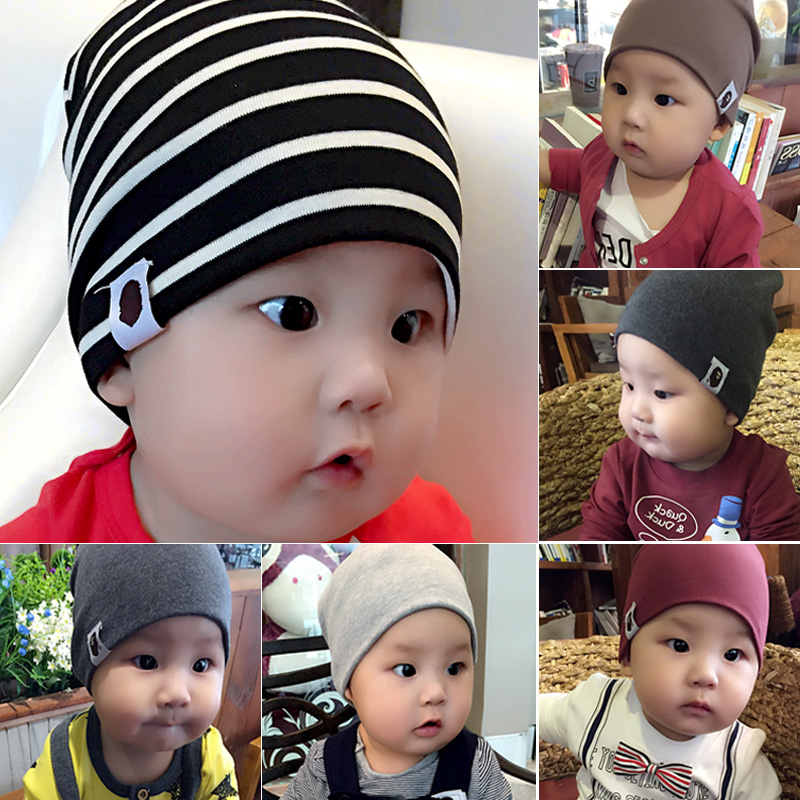 婴儿帽子秋冬0-3-6-12个月新生儿1-2岁宝宝帽纯棉男女童帽套头春