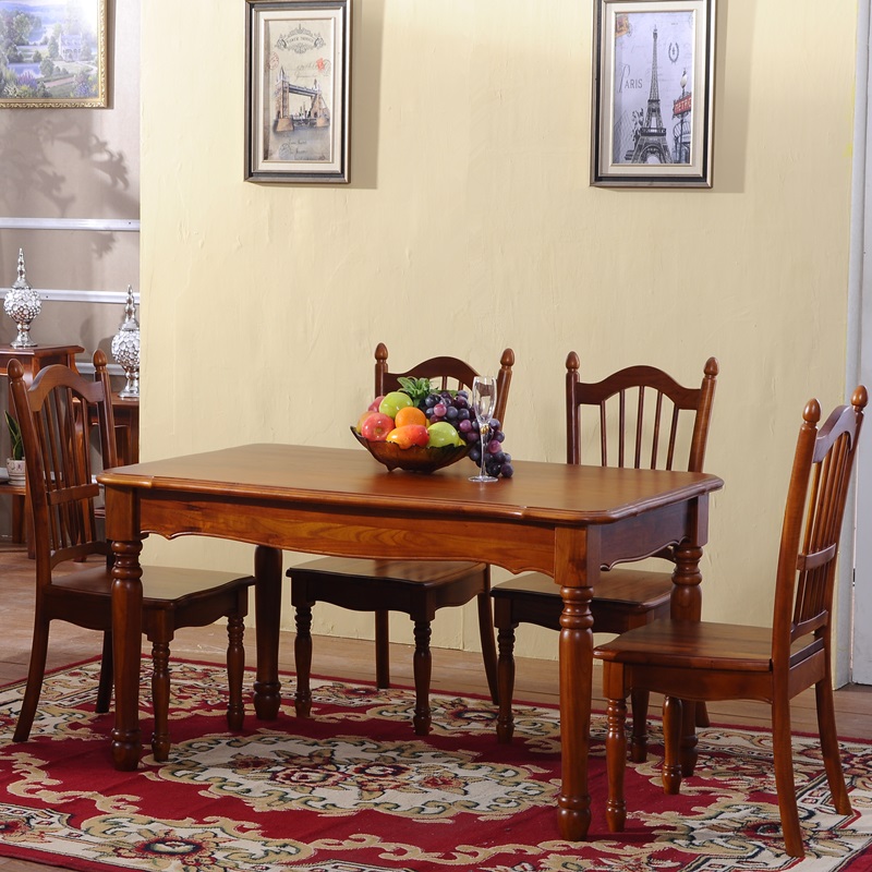 6人纯实木餐桌椅组合一桌六椅红椿木原木家用餐桌椅一桌四椅